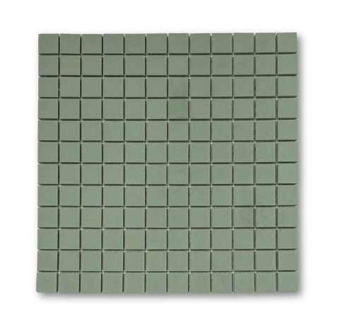 Japanese Unglazed Green Square Mosaic