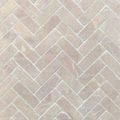 Herringbone Rosado Natural Stone Mosaic