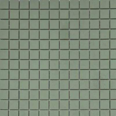 Japanese Unglazed Green Square Mosaic