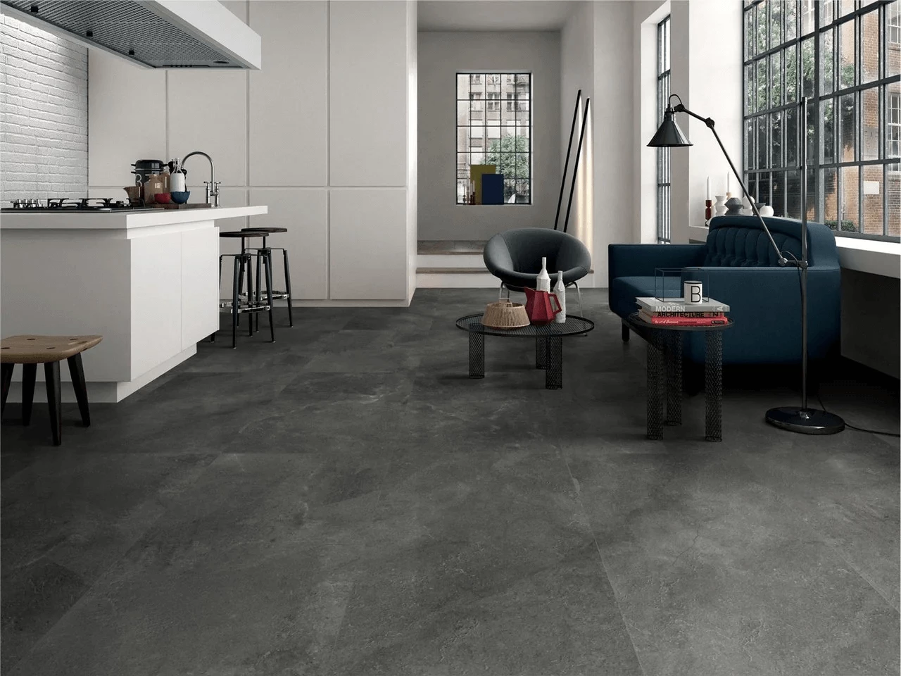 Lumea Nero Soft Honed Porcelain Tile - Image 2