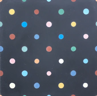 Polka Dot Black Cement Encaustic