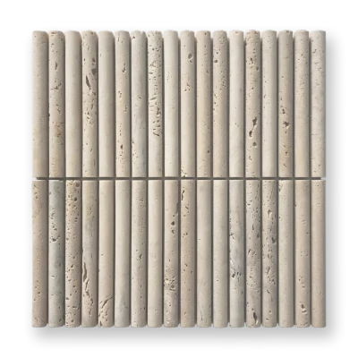 Travertine Classico Mini Flute Mosaic