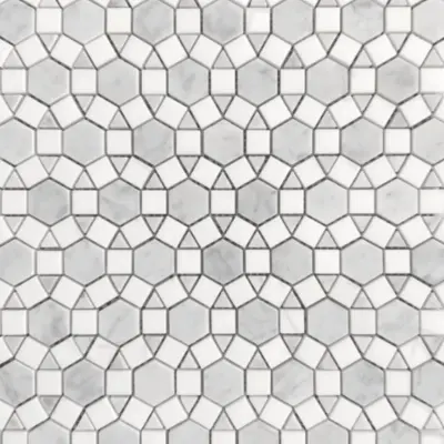 Granada Carrara D Honed & Thassos Polished Mosaic