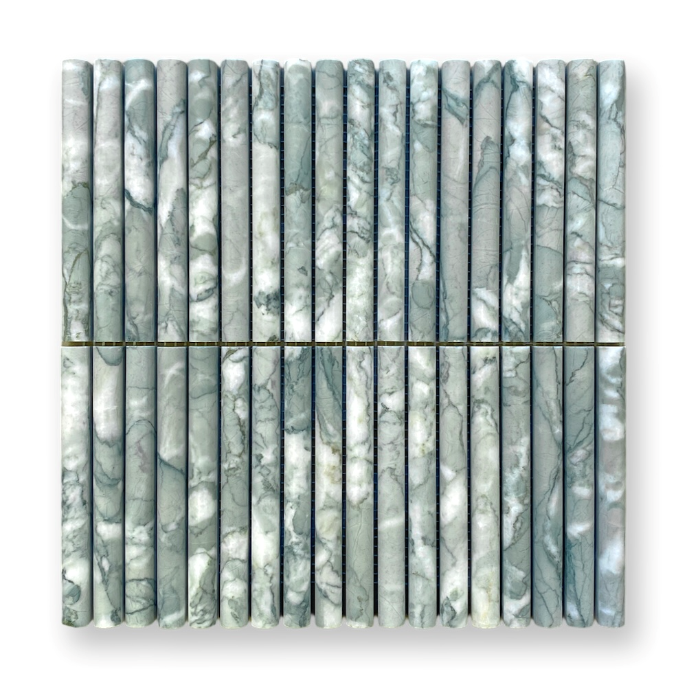 Verdi Antigua Mini Flute Stone Mosaic