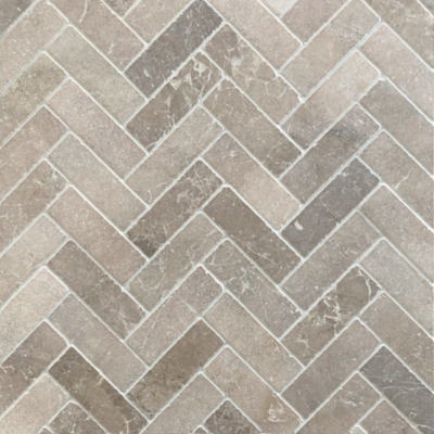 Herringbone Rosa Murcia Natural Stone Mosaic