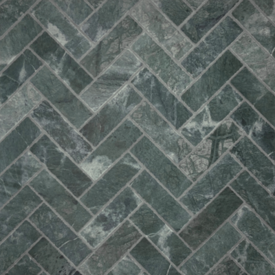 Herringbone Taj Green Natural Stone Mosaic