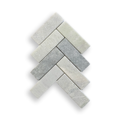 VERDI CRISTALLO, TUMBLED, HERRINGBONE MOSAIC