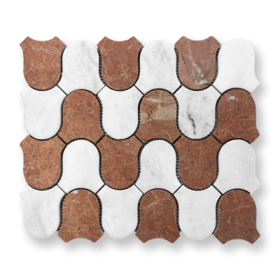 ONDA HONED MOSAIC ROJO ALICANTE & BIANCO ORO LIGHT