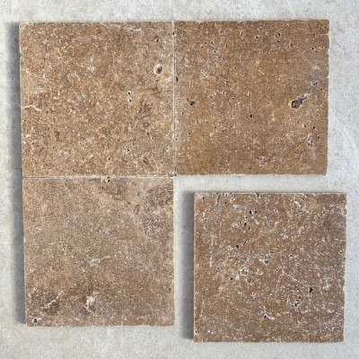 Elementa Walnut Travertine Tumbled And Unfilled Tile