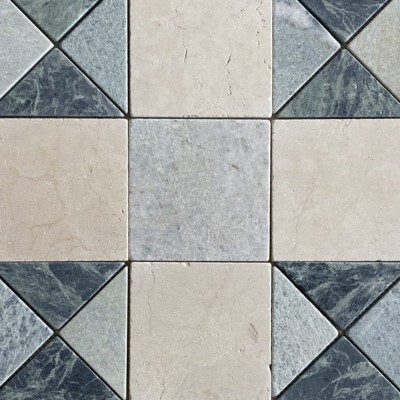 Elementa Triangles Seabrook Tumbled Marble Mosaic - Image 3
