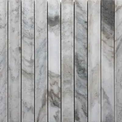 Concave Bianco Oro Honed Mosaic