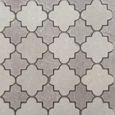 Cairo Crema Marfil and Rosso Crema Tumbled Mosaic