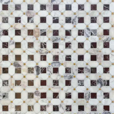 Crystallis Rosso Levanto, Viola Oro & Giallo Mosaic