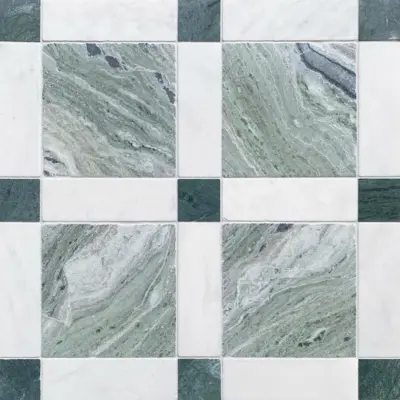 Lyon Amazonia, Oriental White & Taj Green Mosaic