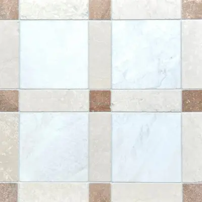 Lyon Bianco Oro Light, Botticino & Rosa Murcia Mosaic