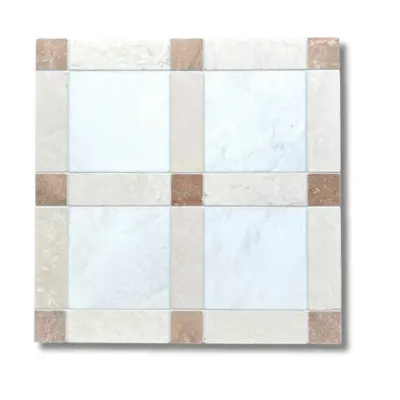 Lyon Bianco Oro Light, Botticino & Rosa Murcia Mosaic - Image 3