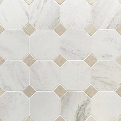 Octagon Dot Bianco Oro Light & Crema Serena Mosaic