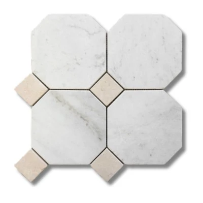 Octagon Dot Bianco Oro Light & Crema Serena Mosaic - Image 2
