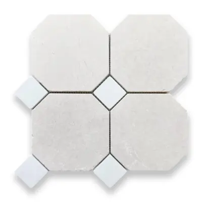 Octagon Dot Crema Serena & Bianco Oro Light Mosaic