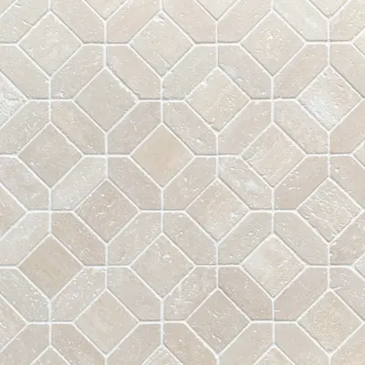 Tunis XL Travertine Classico Tumbled Mosaic