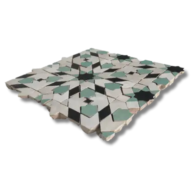 Zellige Panel3 Black, White and Jade - Image 3